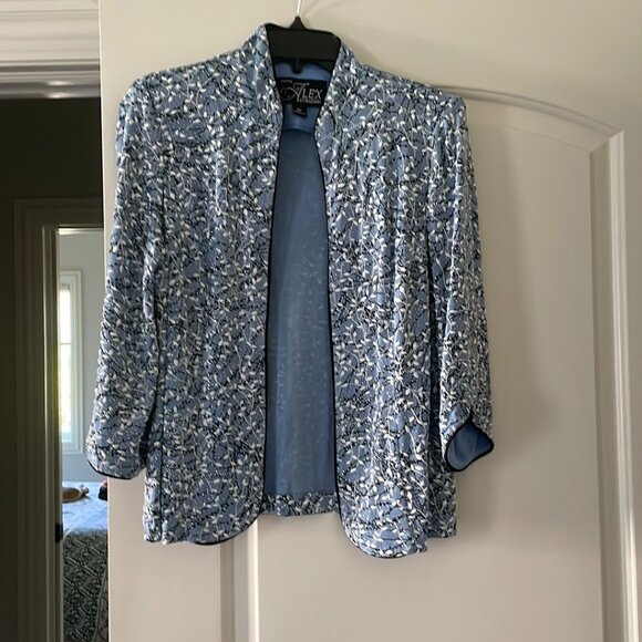 Blue with black and white, Alex Evenings twin set, Size PM. - Picture 1 of 3